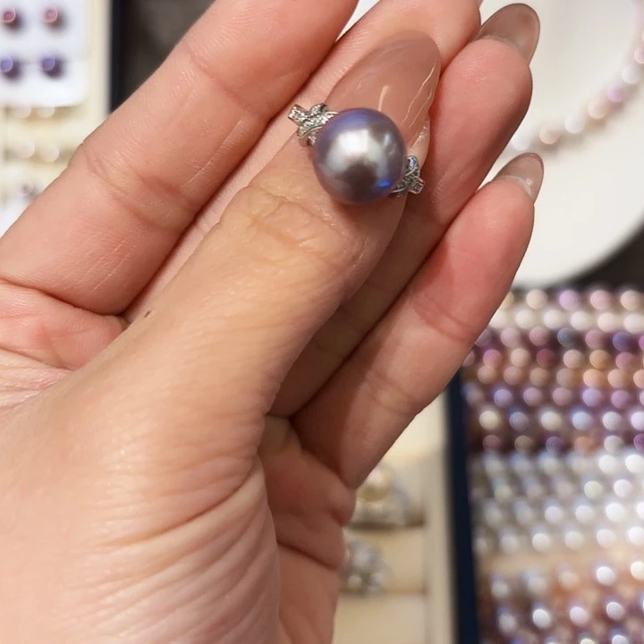 淡水珍珠戒指银S925镶嵌