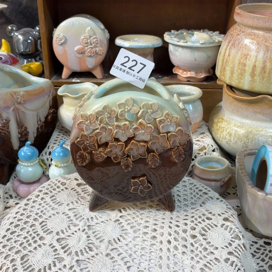 景德镇陶瓷花盆花盆中号