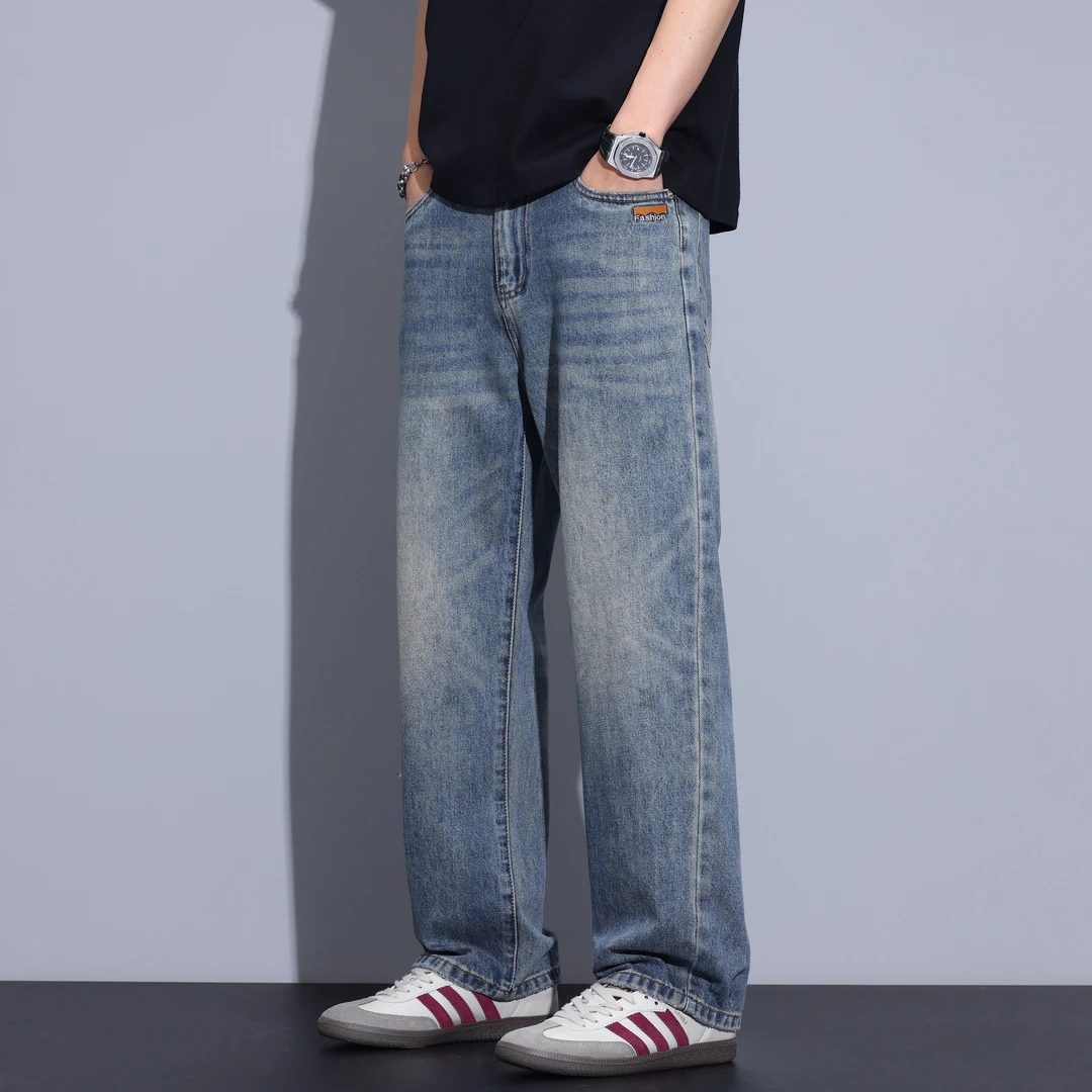 Kuvine Studios直筒牛仔裤男春季新款宽松潮流百搭垂感休闲长裤子