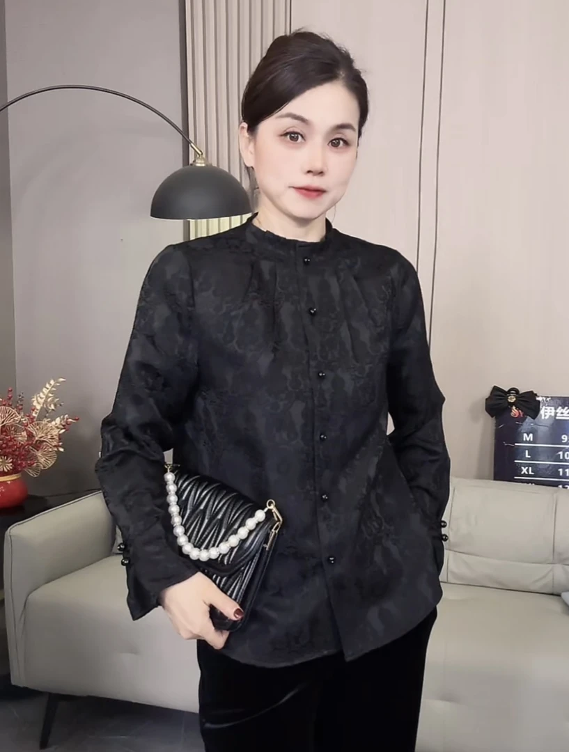 新款人丝提花时尚重工上衣