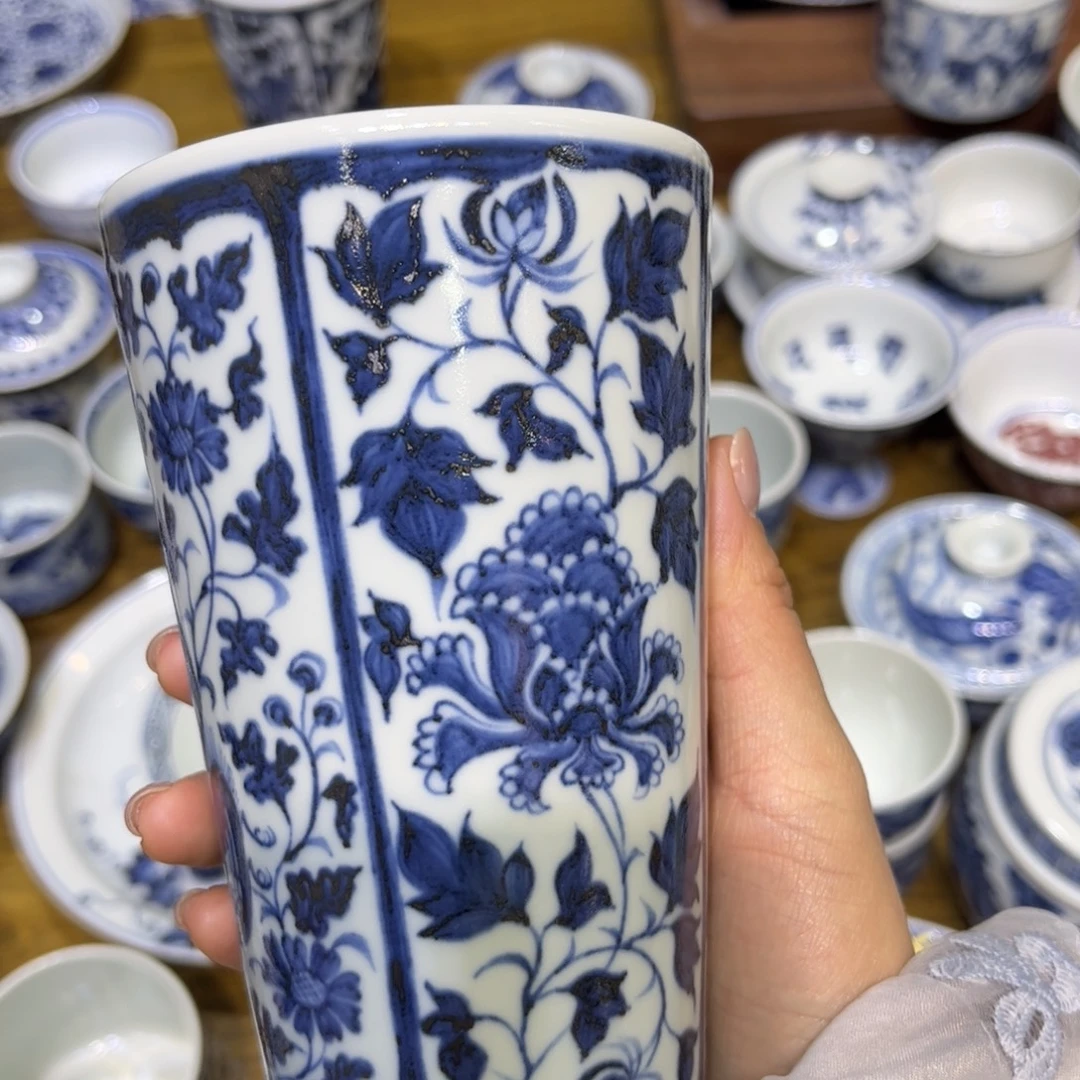 瓷片杯子杯子柴窑青花