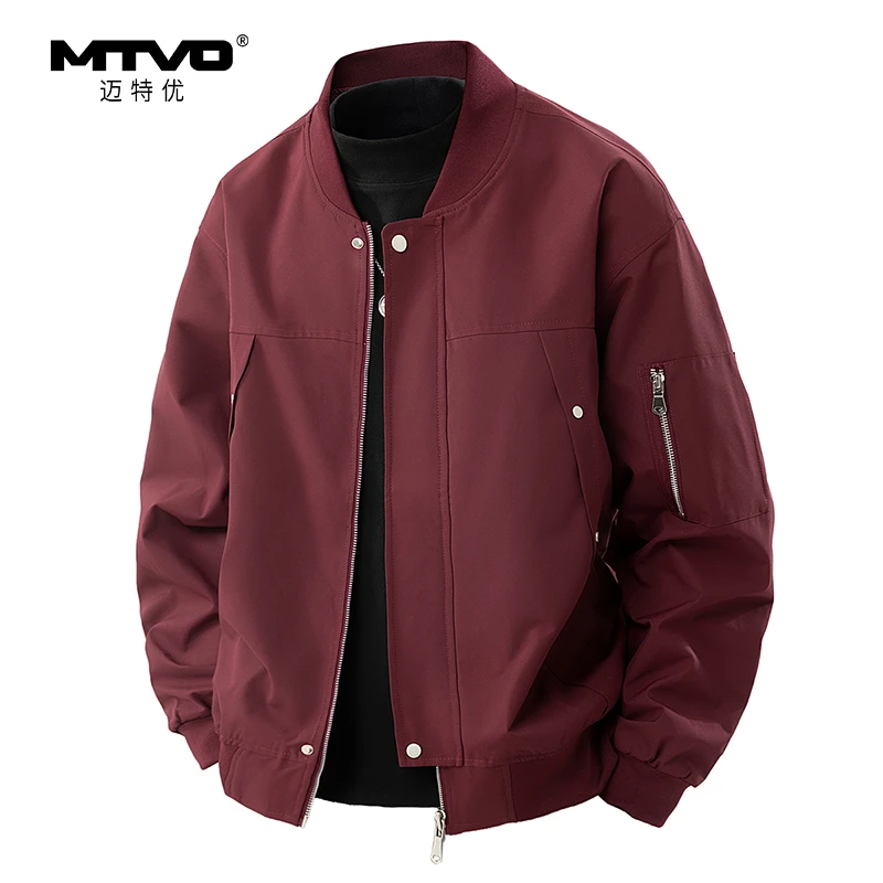 螺纹立领工艺飞行夹克2025年新款秋季男款百搭时尚工装休闲夹克