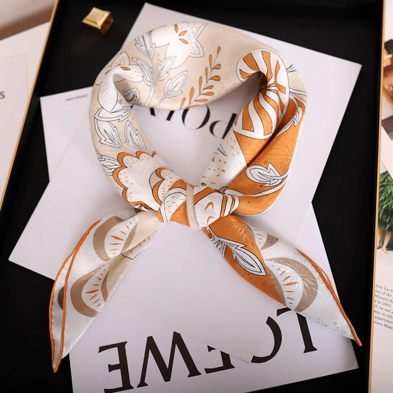 新品桑蚕丝斜纹绸暗纹提花65方巾16姆米真丝双面印花丝巾围巾