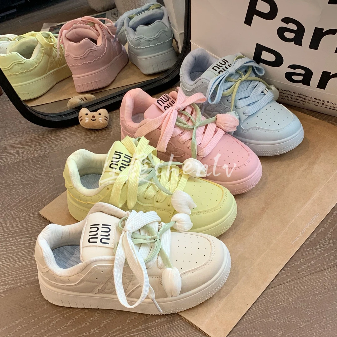 CHENLV/尘履2025春夏新款糖果色多巴胺时尚休闲板鞋ins小众女鞋