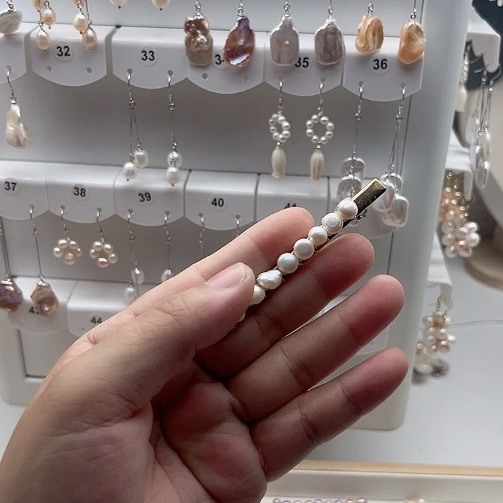 未镶嵌发夹淡水珍珠