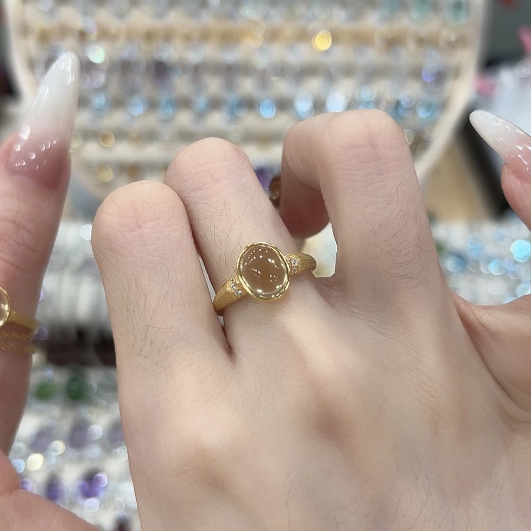 戒指银S925镶嵌黄晶