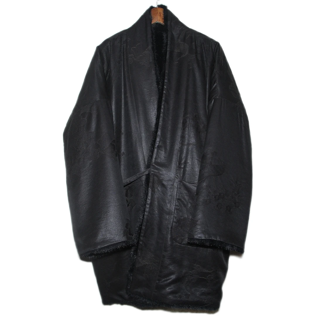 爱上莲心香云纱浮雕提花黑色双面穿袈裟 新中式老钱风秋冬