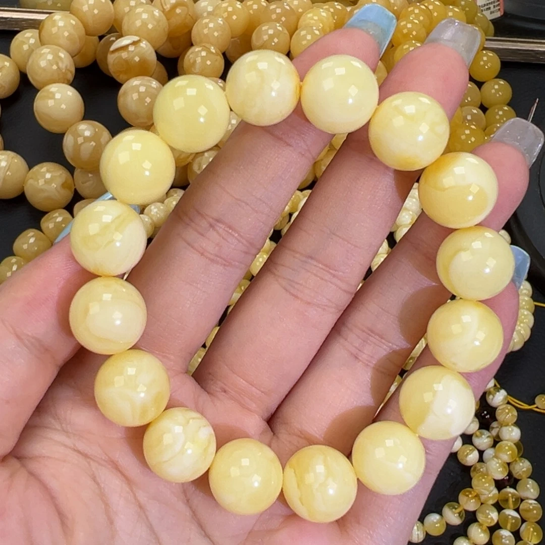 琥珀未镶嵌手链21.2白蜡