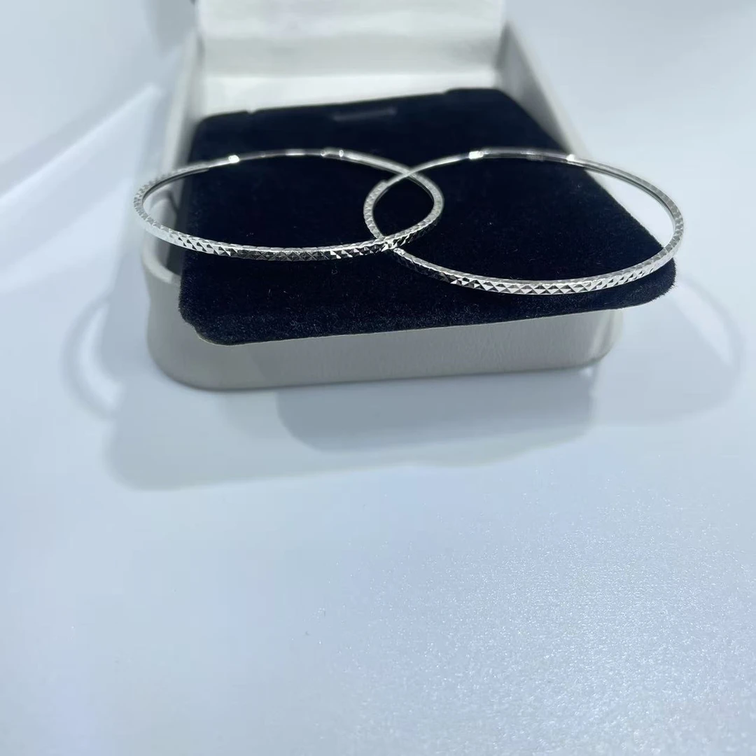 PT950 铂金耳饰  满天星耳圈 内径约4cm宽约1.5mm S 01571