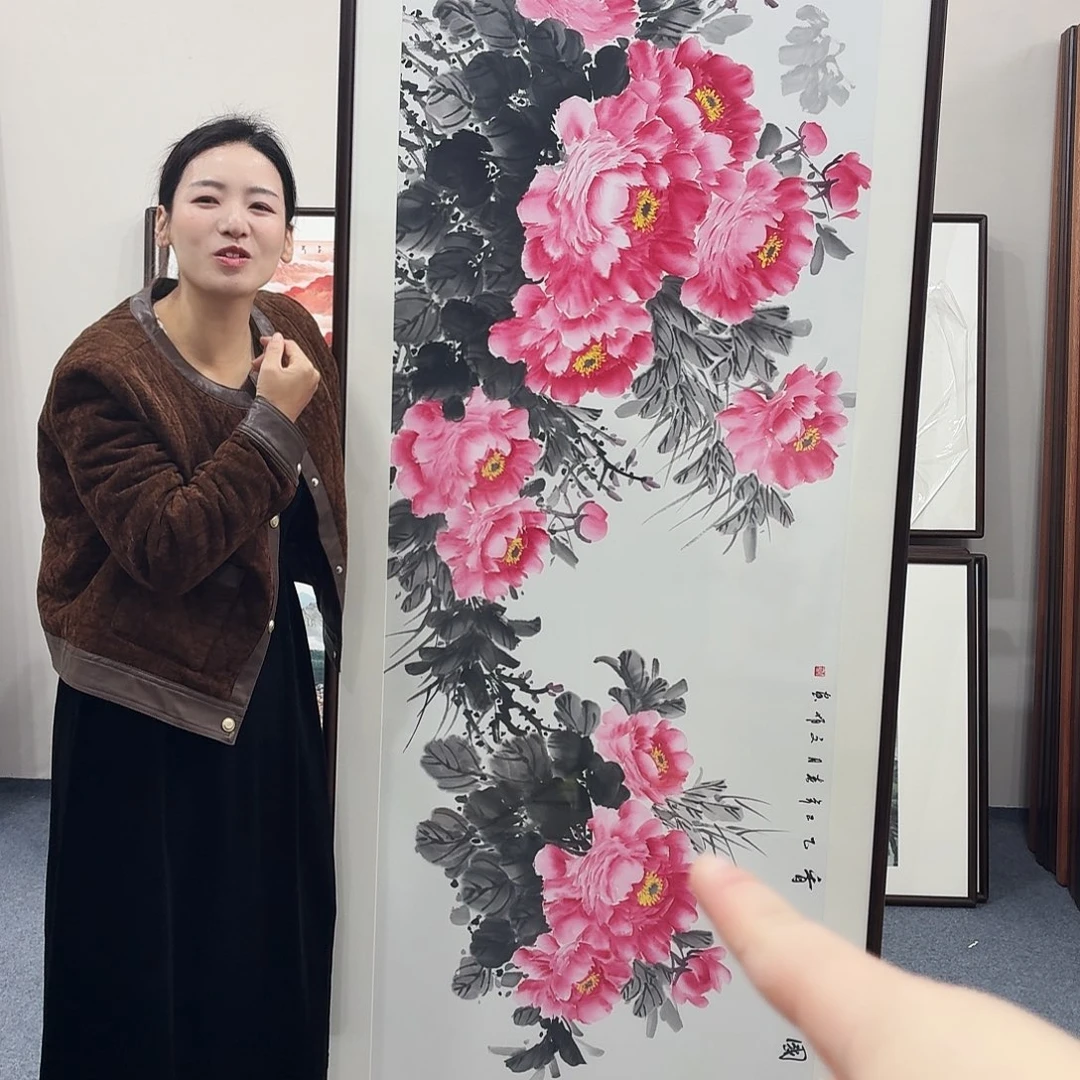 国画手绘作品210-80尺寸