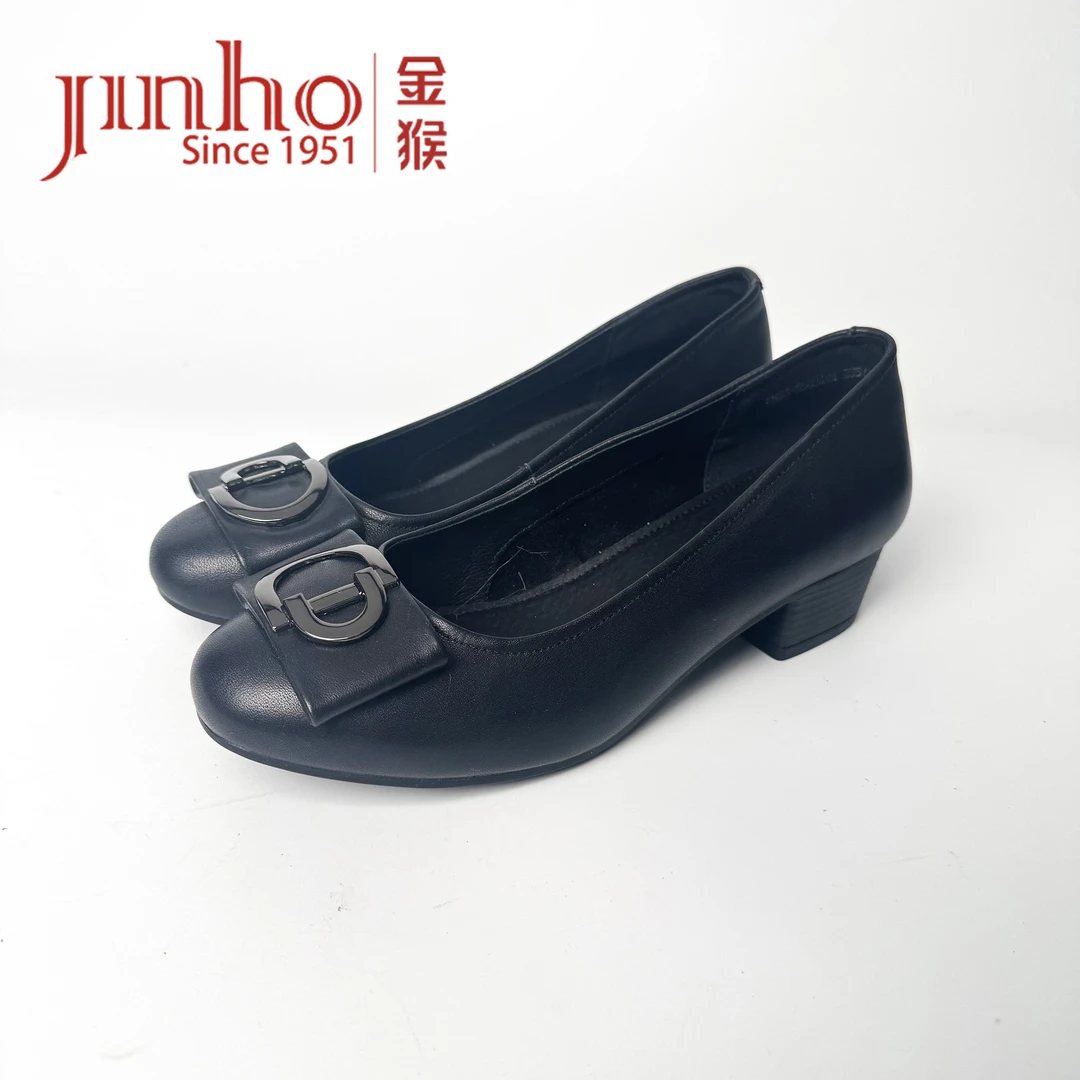 Jinho/金猴【微瑕，介意勿拍】夏季浅口粗跟软底百搭女鞋550269A/C