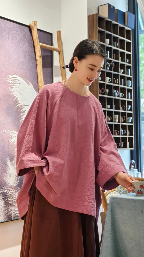 朴时.如故【夏款圆领九分袖小衫】