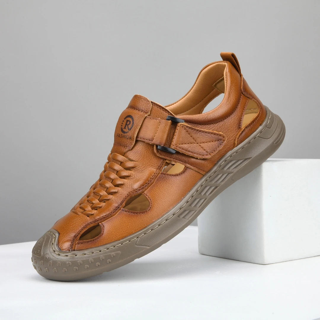 洞洞鞋男士夏季防滑镂空透气包头厚底耐磨休闲开车专用凉鞋沙滩鞋