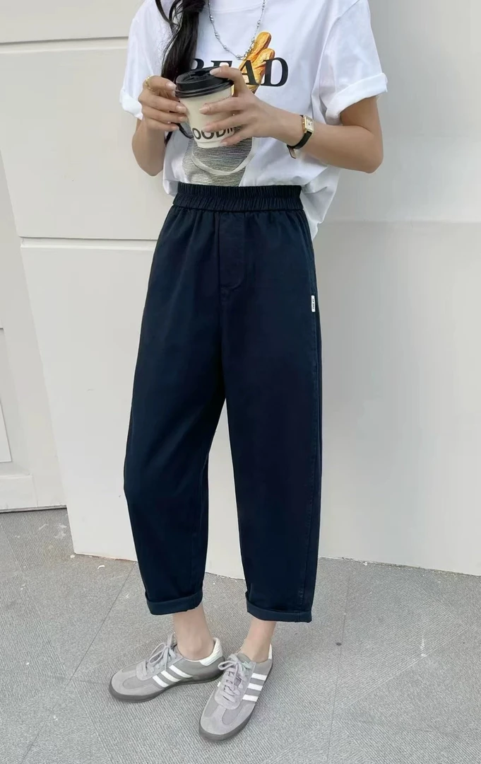 苗姐推荐2025夏季新款直筒裤薄款奶奶裤小脚哈伦裤显瘦九分裤百搭