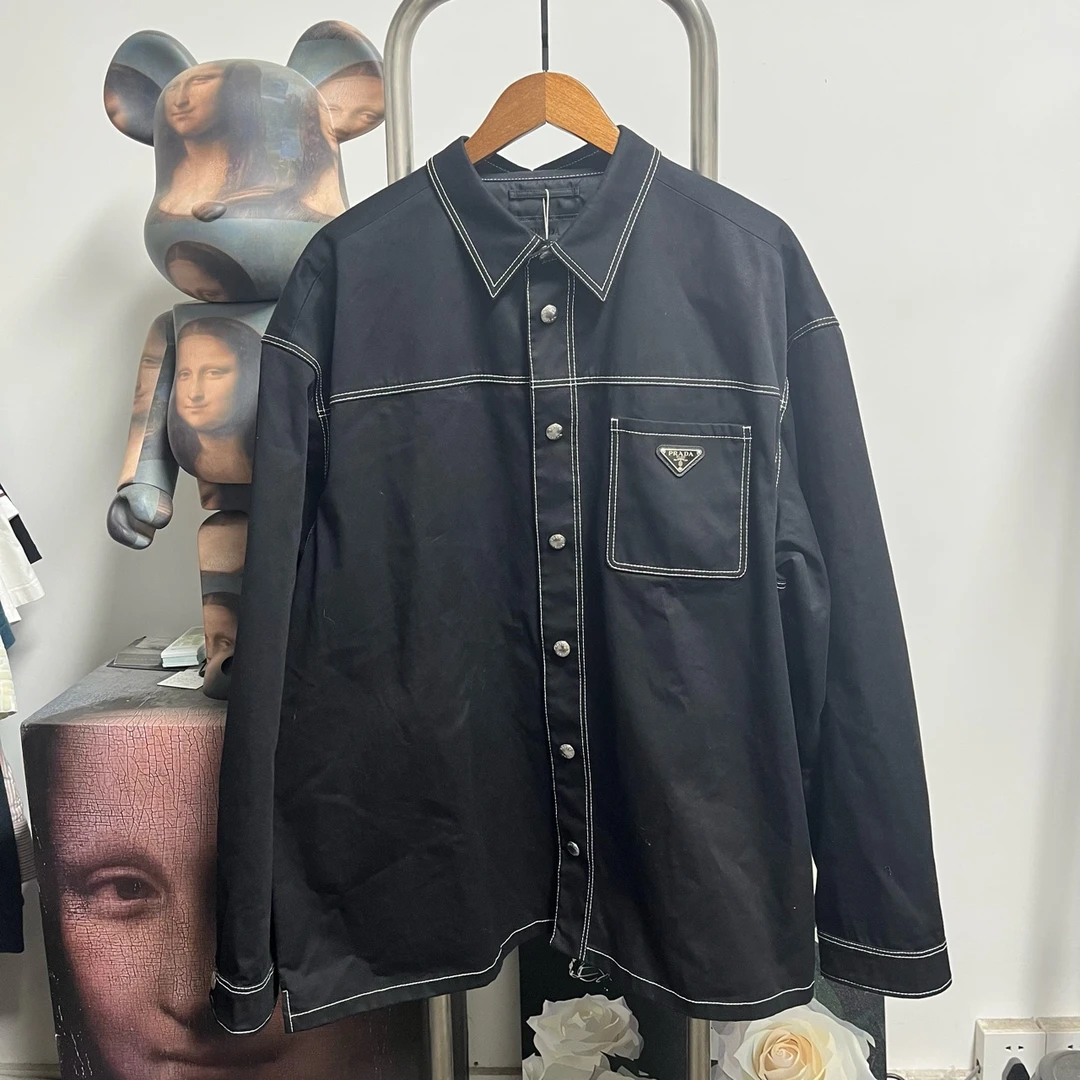 99新 Prada/普拉达 99新Prada普拉达钢标牛仔外套 xxl