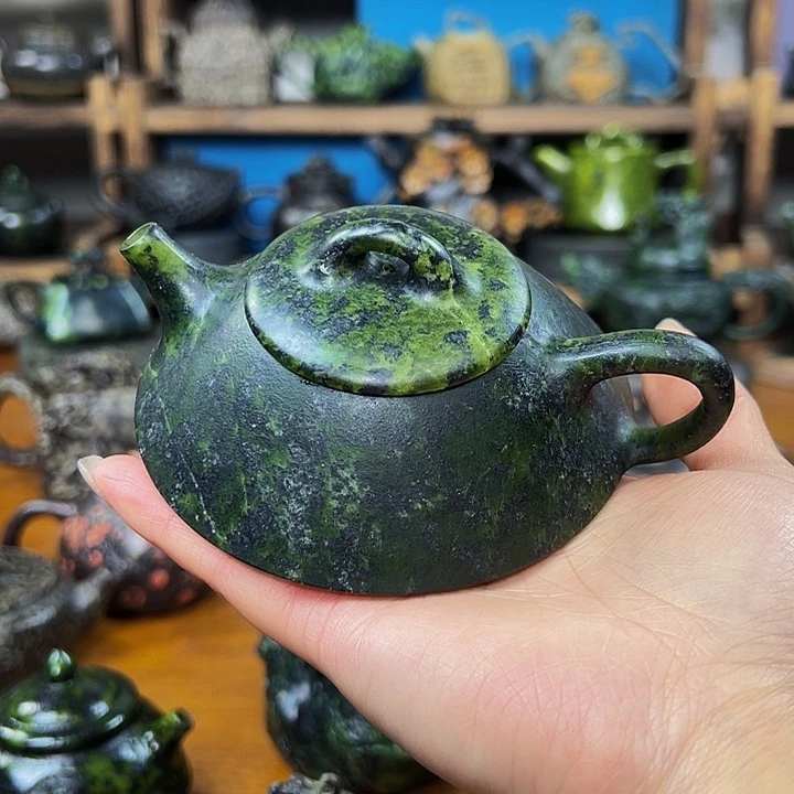 茶空间天然石料藏玉壶小*