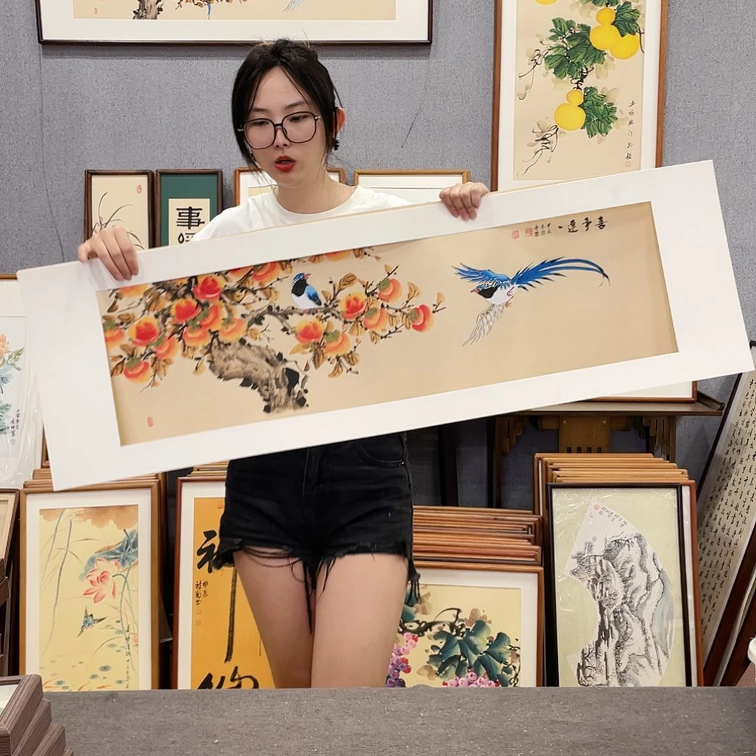 书法手绘带框尺寸：40*123