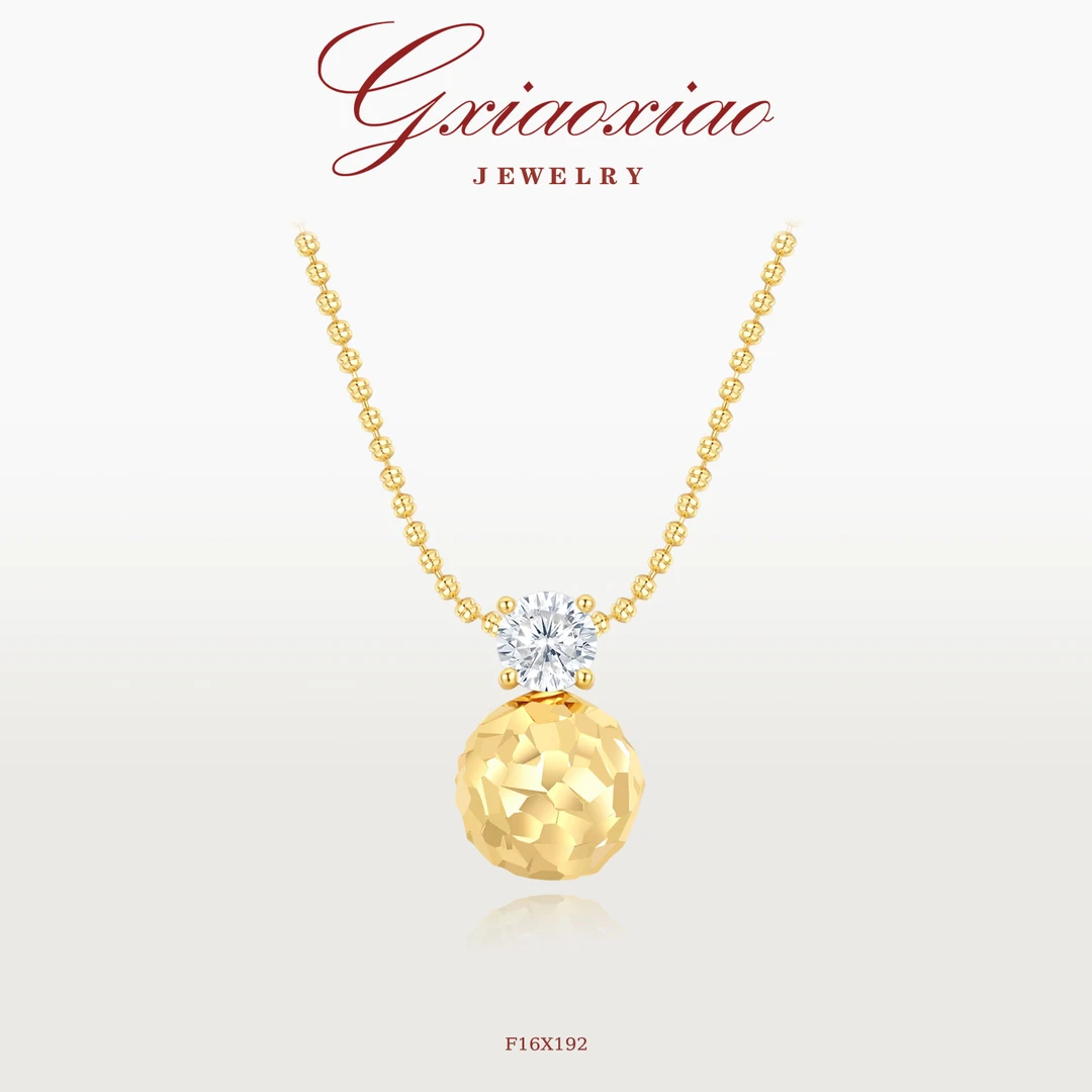 G XIAOXIAO 镀K金【闪亮灯球】法式高级感圆球项链 F16X192 F16X208