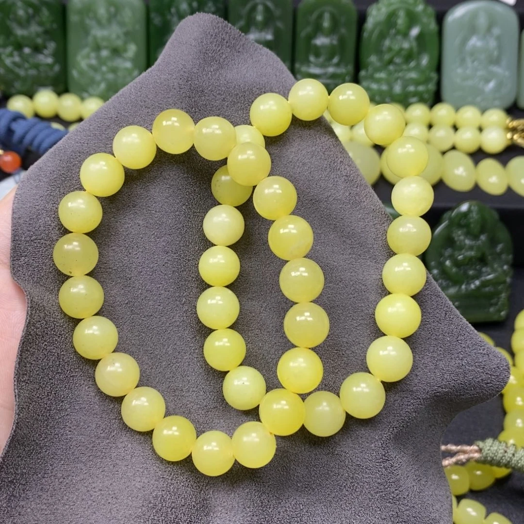 和田玉（黄玉）手串未镶嵌松*