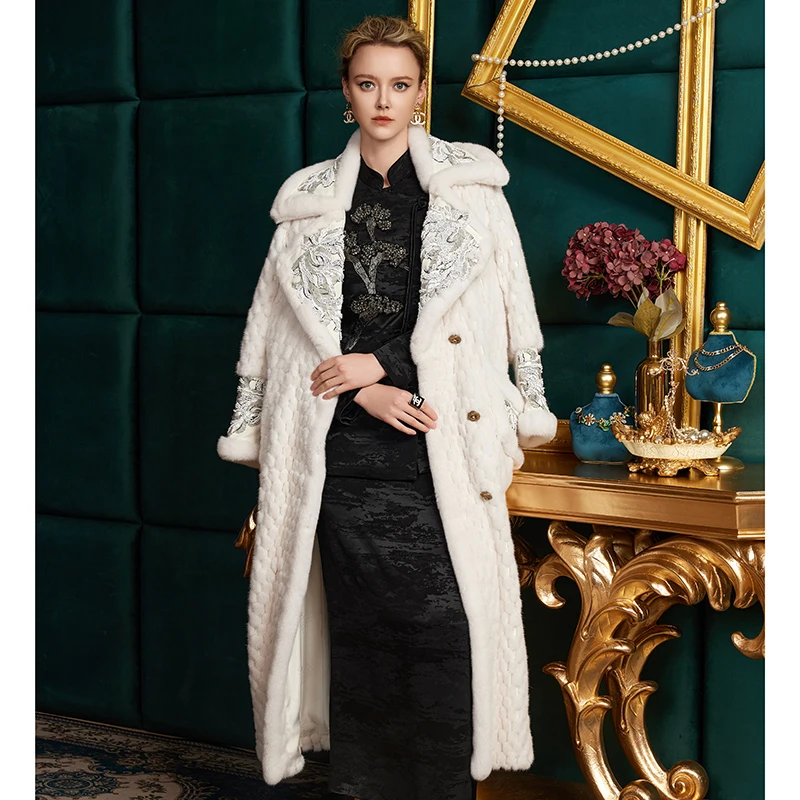 【由你掌控】水貂皮草外套女2025新款全手工整貂镶嵌貂皮大衣S2138