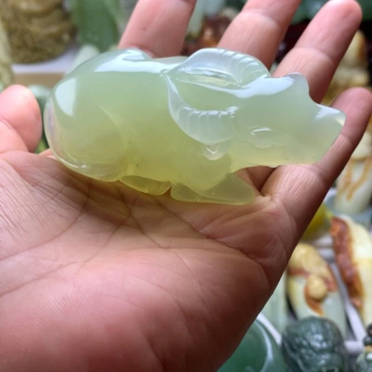 蛇纹石玉未镶嵌岫玉手把件