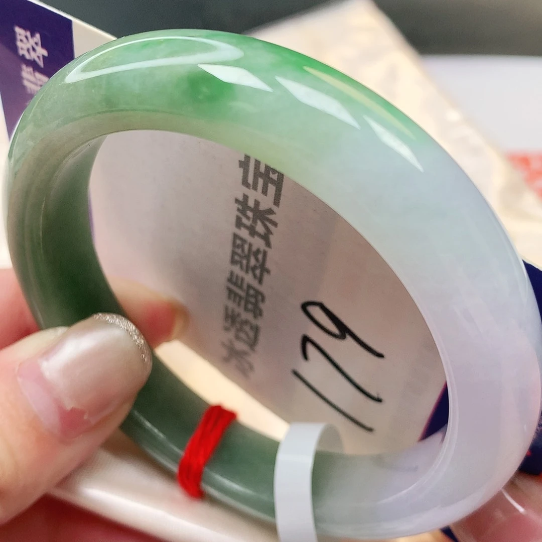 未镶嵌手镯翡翠缅甸纯天然A货翡翠老坑料双彩半山水179号