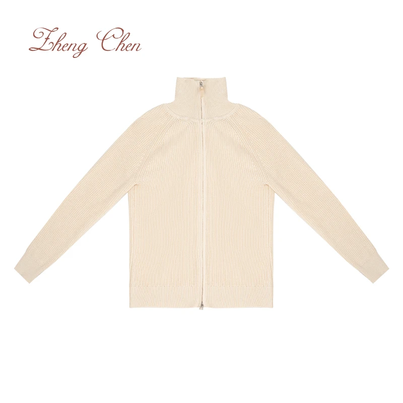 棉羊绒加厚粗针立翻领针织衫 C-MK96109