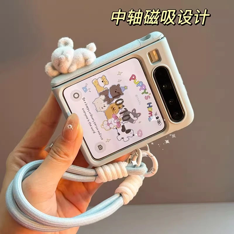 适用华为Pura X典藏版手机壳阔折叠新款立体考拉中轴铰链女保护套