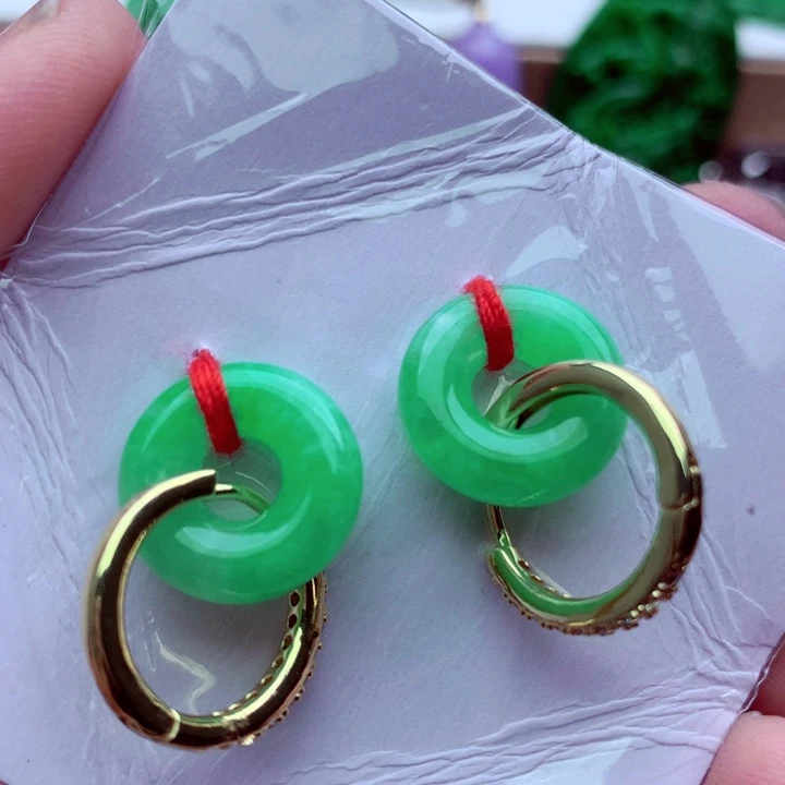 翡翠未镶嵌耳饰耳饰