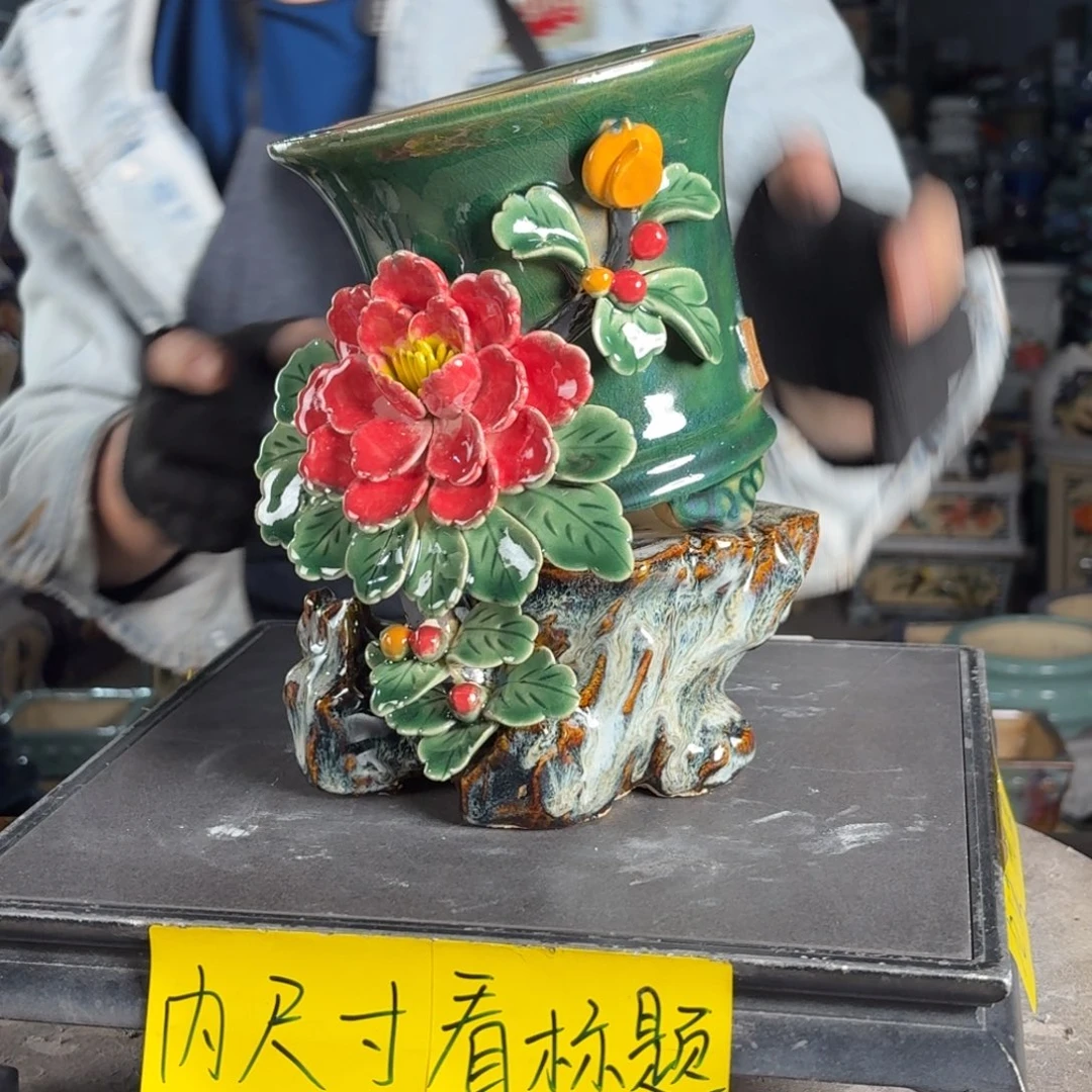 一风堂石湾花盆 内12*12，高23手工痕迹