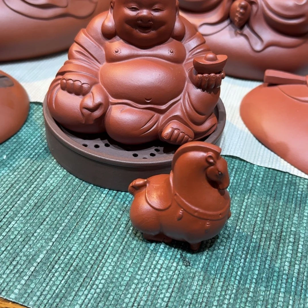 天***贼茶宠紫砂紫砂弥勒