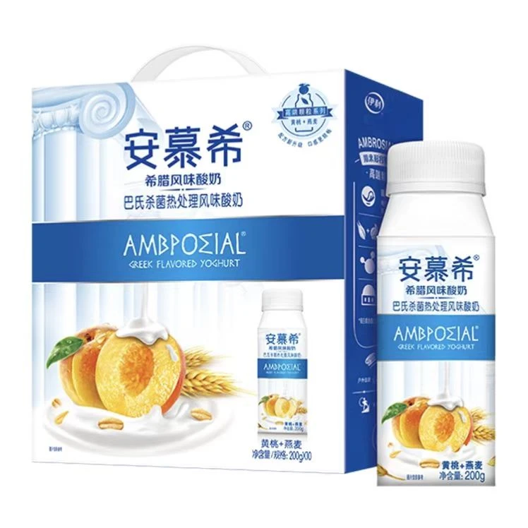 8月产伊利安慕希黄桃燕麦风味酸奶200g*10瓶常温整箱