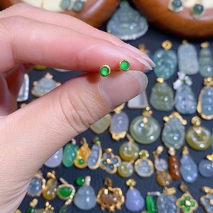 翡翠银S925镶嵌颈饰天然