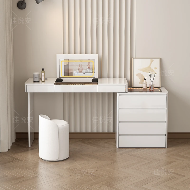 F7-折叠镜梳妆台 化妆台一体 卧室斗柜现代简约 斗柜梳妆台一体