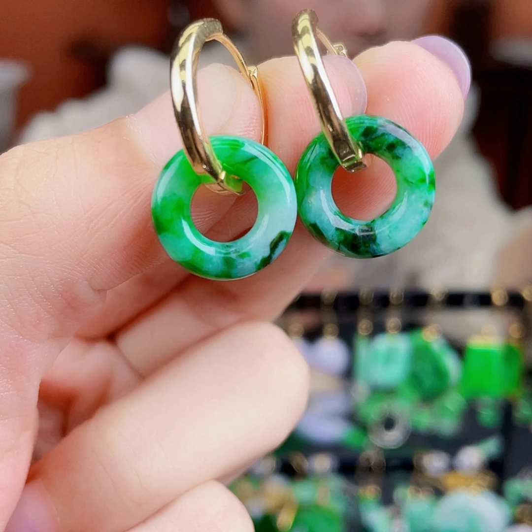 翡翠未镶嵌耳饰饰品