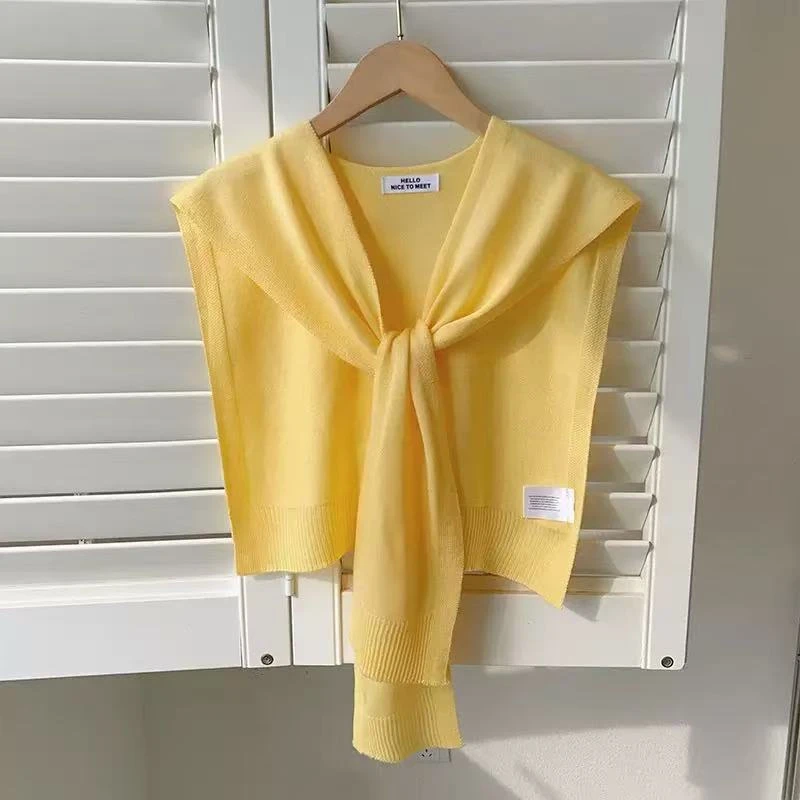 经典纯色针织小披肩女外搭时尚洋气坎肩薄款搭肩百搭休闲四季保暖