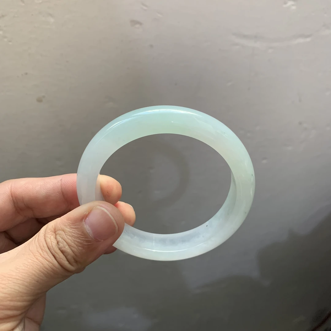 A货天然冰种晴水正圈浅绿糯冰透翡翠