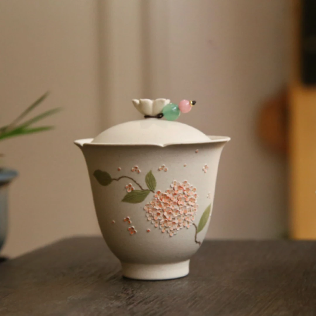 盖碗·葵口·白段泥120CC