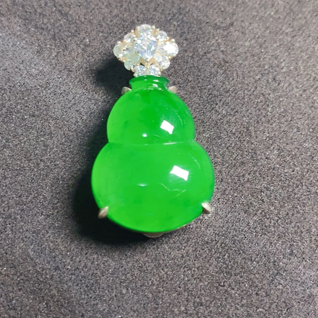 颈饰银S925镶嵌翡翠天然