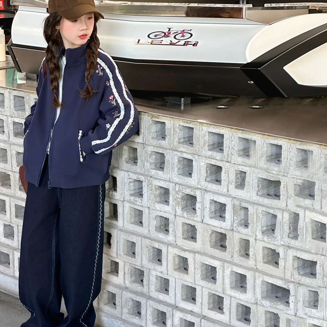 简约潮牌店铺儿童服装2025年款衣服女童装春秋装外套6-12岁高级感