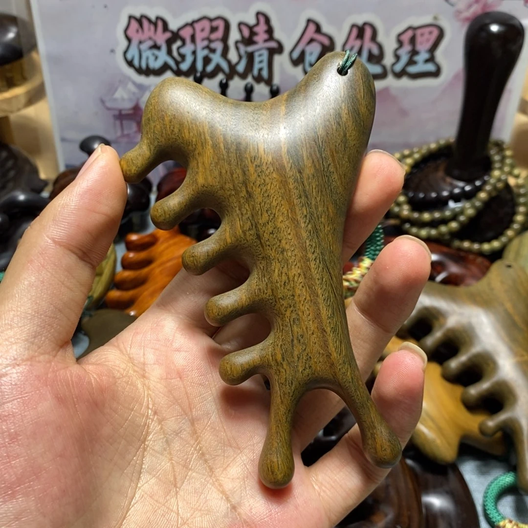 微瑕绿檀木四合一按摩梳