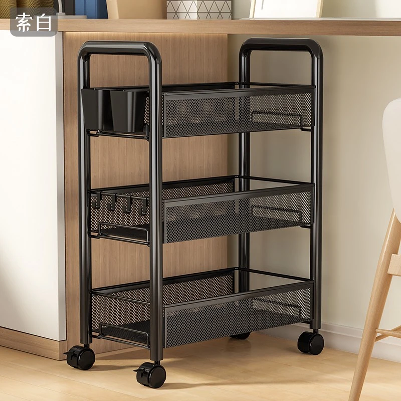 桌下可移动小推车置物架宿舍寝室多层带轮小型书架零食夹缝收纳柜