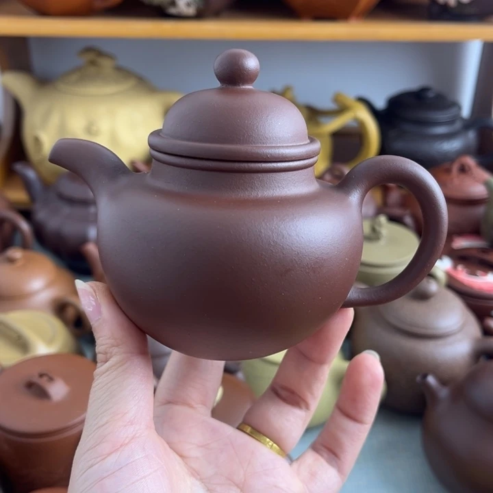 茶壶紫砂180cc紫泥半手
