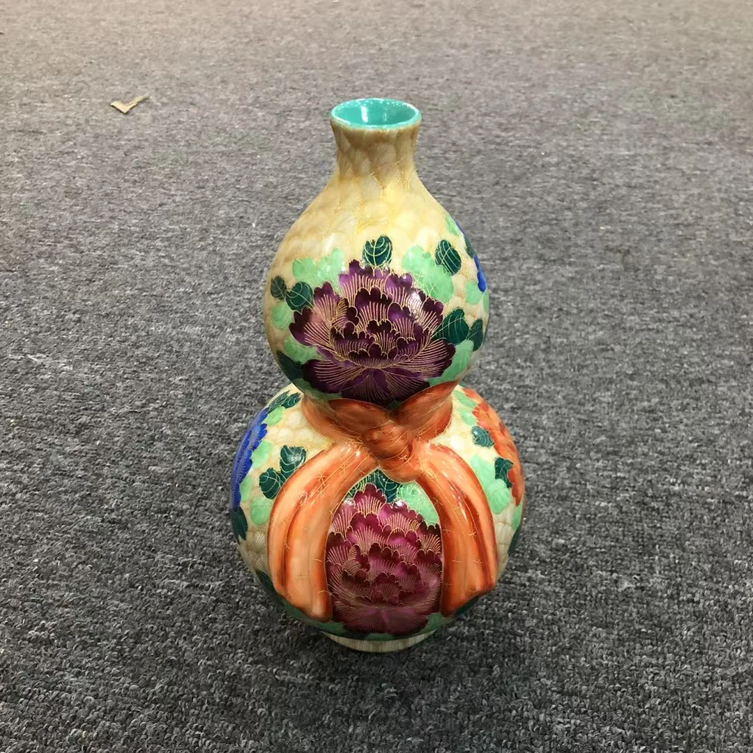 【景德】瓷画院 花开富贵（万花）绶带掐丝珐琅彩葫芦瓶 陶瓷 chy0153