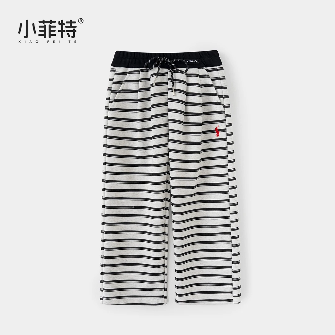 小菲特童装直筒裤女童秋季新款儿童时尚条纹休闲裤HNKQ52721