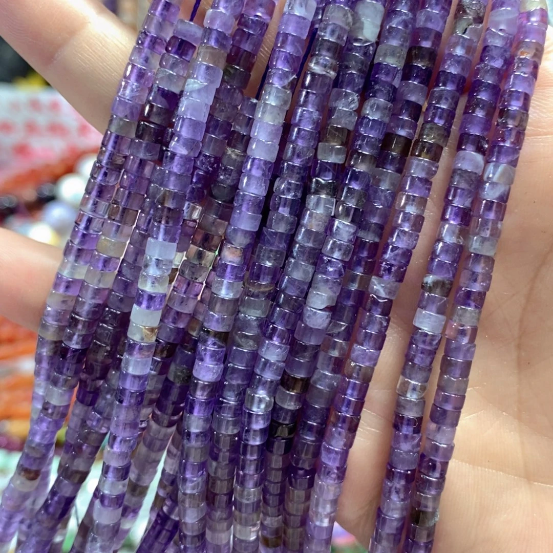 未镶嵌玛瑙/玉髓珠宝半成品紫水晶直切一条卡4*2mm