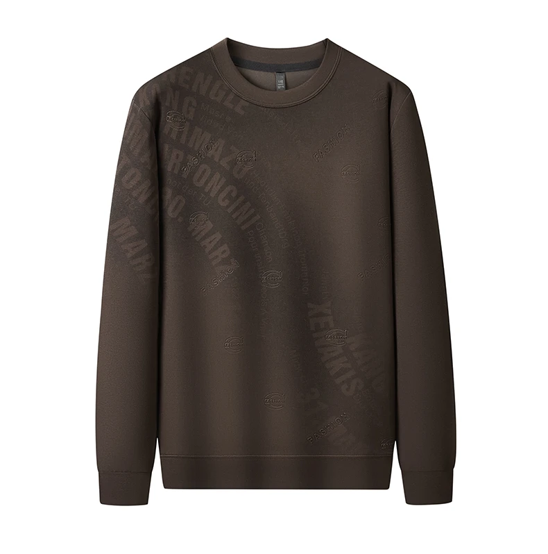 98505加肥加大男装夏时尚休闲圆领长袖商务男士