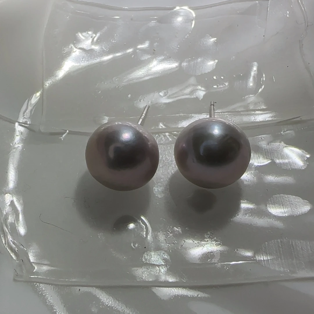 淡水珍珠耳饰银S925镶嵌