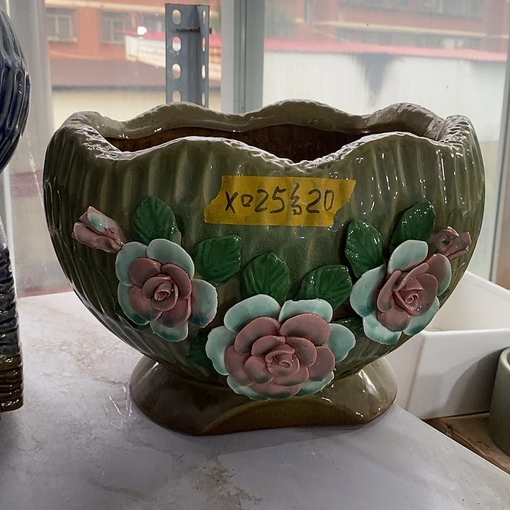 摆件陶盆有孔 微瑕介意勿拍