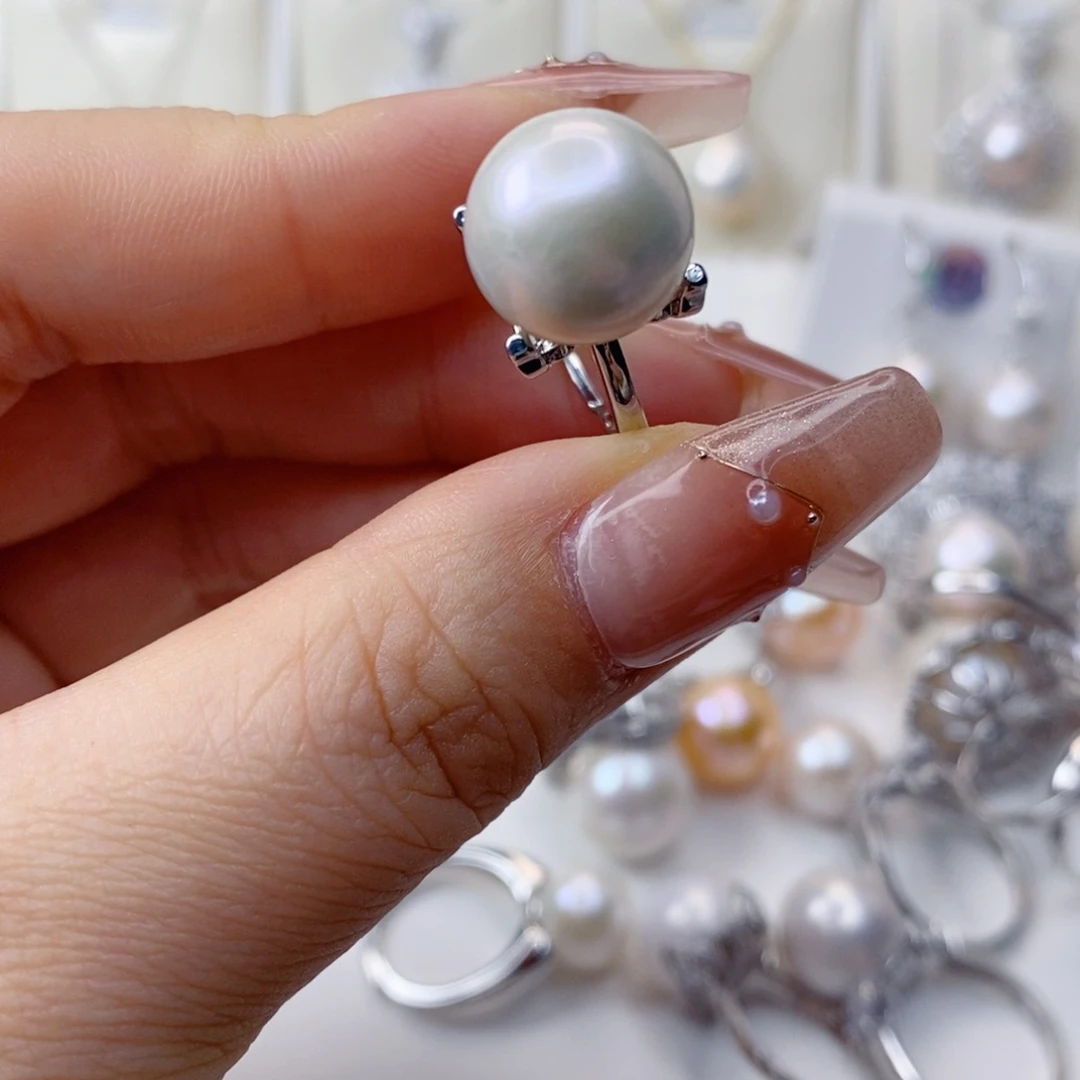 淡水珍珠戒指合金